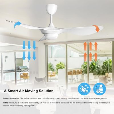 6 velocità 52 pollici soffitto ventilatore di illuminazione con controllo vocale remoto e APP
