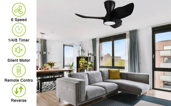 Elegante ventilatore di soffitto a motore a corrente continua da 36 pollici con controllo intelligente e Alexa / Google Assistant compatibile