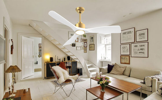 52 Ventilatore di soffitto con luci ABS scure Bianco caldo Bianco naturale Bianco fresco Bianco