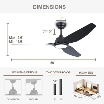 56 Luci di ventilatore di soffitto intelligenti con controllo Alexa/Google Home