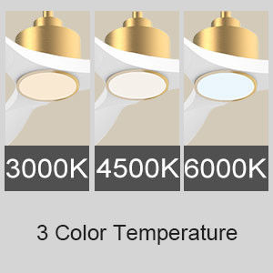 52 Ventilatore di soffitto con luci ABS scure Bianco caldo Bianco naturale Bianco fresco Bianco