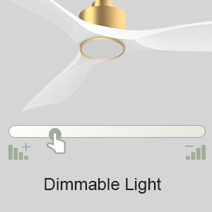 52 Ventilatore di soffitto con luci ABS scure Bianco caldo Bianco naturale Bianco fresco Bianco