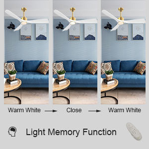 52 Ventilatore di soffitto con luci ABS scure Bianco caldo Bianco naturale Bianco fresco Bianco