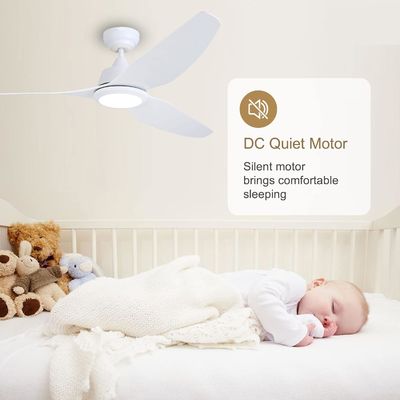 Ventilatore di soffitto silenzioso da 56 pollici con motore a corrente continua e illuminazione
