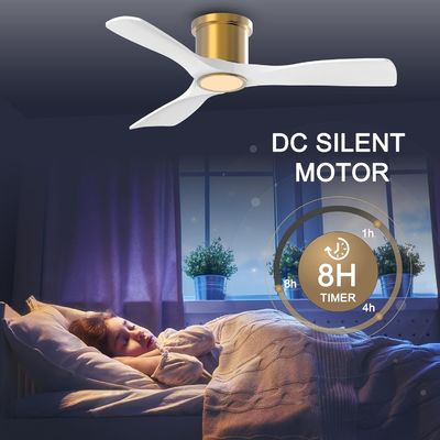 Ventilatore di soffitto da 52 pollici nero 3000K con motore a corrente continua reversibile a bassa efficienza