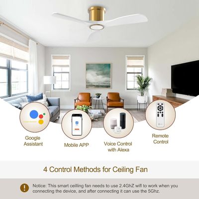 Ventilatore di soffitto da 52 pollici nero 3000K con motore a corrente continua reversibile a bassa efficienza