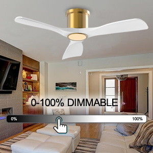 Ventilatore di soffitto da 52 pollici nero 3000K con motore a corrente continua reversibile a bassa efficienza