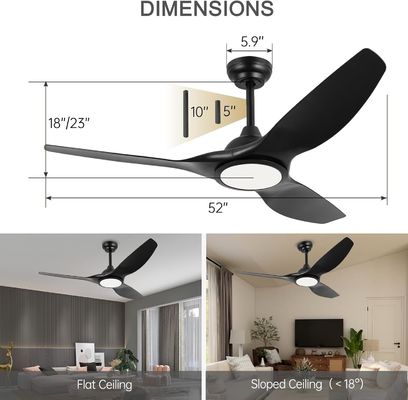 Ventilatore da 52 pollici con luce 3 colori temperatura per camera da letto CFM alto ventilatore di soffitto