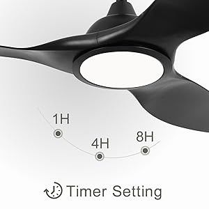 Ventilatore da 52 pollici con luce 3 colori temperatura per camera da letto CFM alto ventilatore di soffitto