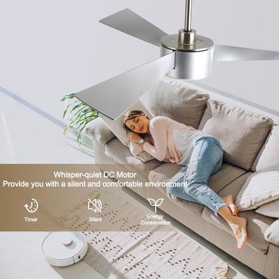 52 pollici di moda ventilatore di soffitto in argento con telecomando