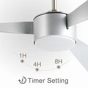 52 pollici di moda ventilatore di soffitto in argento con telecomando