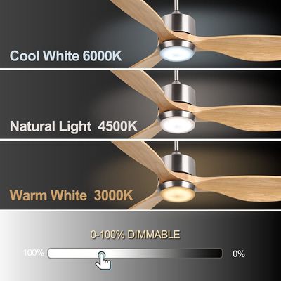 Ventilatore da soffitto bianco nero oro 52 con motore a corrente continua a 6 velocità
