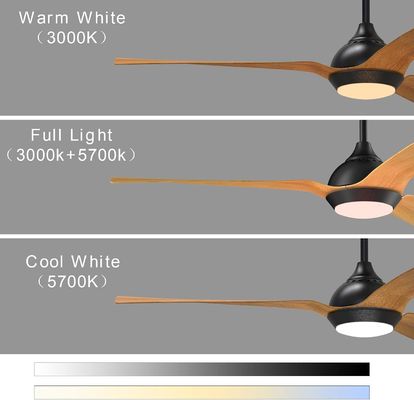 Ventilatore di soffitto da 52 pollici Design ottimizzato Downrod esterno montato Ventilatore di soffitto con luce