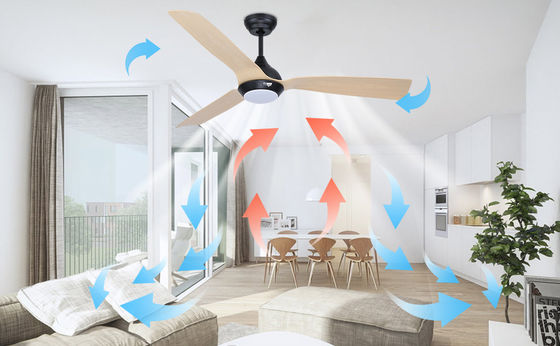 Ventilatore di soffitto da 52 pollici Design ottimizzato Downrod esterno montato Ventilatore di soffitto con luce