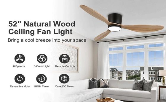 Illuminazione a ventilatore da soffitto da 52 pollici con funzione di risparmio energetico