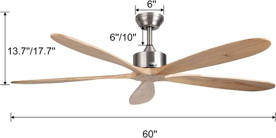 Ventilatore di soffitto intelligente con luce silenziosa e risparmio energetico Scelta a 6 velocità Compatibile con Alexa / Google Home