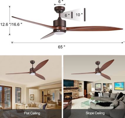 65 Luce di ventola da soffitto contemporanea con controllo vocale e luce a LED dimmabile