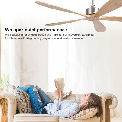 Ventilatore di soffitto intelligente con luce silenziosa e risparmio energetico Scelta a 6 velocità Compatibile con Alexa / Google Home