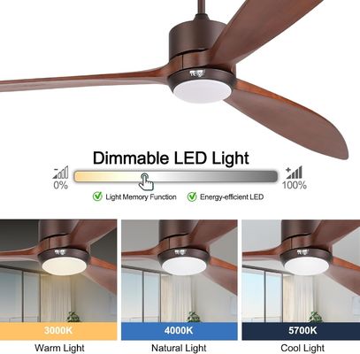 65 Luce di ventola da soffitto contemporanea con controllo vocale e luce a LED dimmabile