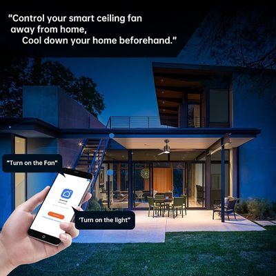65 Luce di ventola da soffitto contemporanea con controllo vocale e luce a LED dimmabile