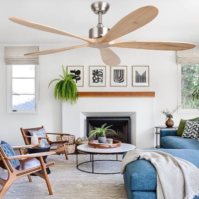 Ventilatore di soffitto intelligente con luce silenziosa e risparmio energetico Scelta a 6 velocità Compatibile con Alexa / Google Home