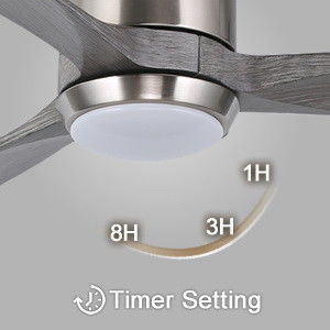 Ventilatore di soffitto silenzioso a motore a corrente continua con controllo APP intelligente luce LED dimmabile a 3 colori e 6 velocità di scelta