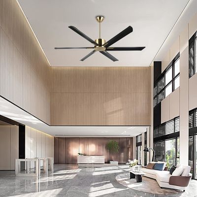 Ventilatore di soffitto intelligente da 72 pollici con luci in finitura nera/bianca/oro