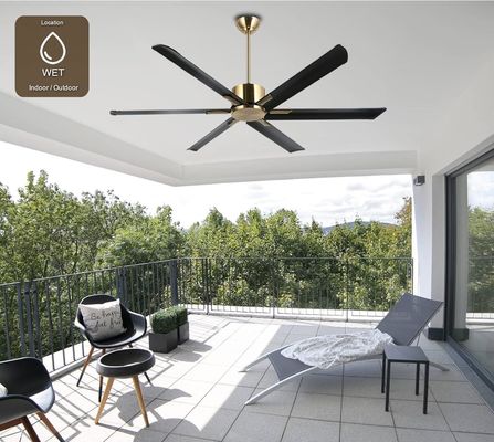 Ventilatore di soffitto intelligente da 72 pollici con luci in finitura nera/bianca/oro