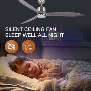 Ventilatore di soffitto silenzioso a motore a corrente continua con controllo APP intelligente luce LED dimmabile a 3 colori e 6 velocità di scelta