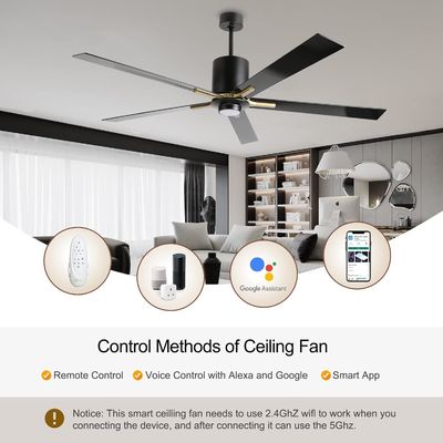 Bianco motore a corrente continua blade silenzioso ventilatore di soffitto luce 72 pollici con 3 velocità di cambio colore