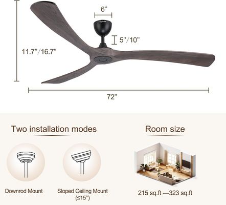 Ventilatore di soffitto intelligente a 6 velocità con luce controllata da Alexa