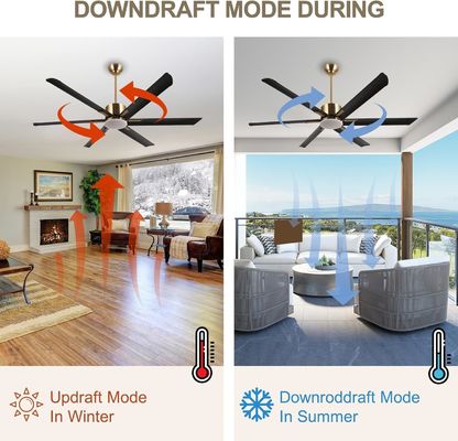 Ventilatore di soffitto intelligente moderno da 72 pollici con luce in ABS bianco