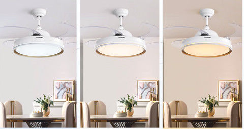 Ventilatore di soffitto a 6 velocità a motore CC con luce