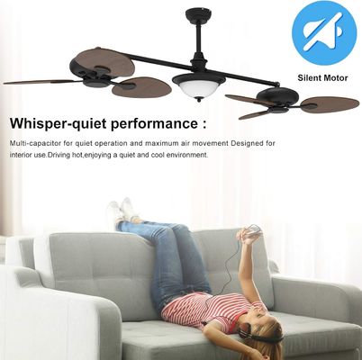 Moderno ventilatore di soffitto intelligente da 86 pollici con kit di luce e motore CC a 3 velocità