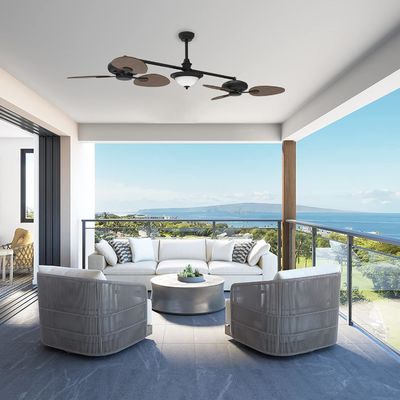 Moderno ventilatore di soffitto intelligente da 86 pollici con kit di luce e motore CC a 3 velocità