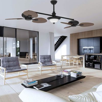 Moderno ventilatore di soffitto intelligente da 86 pollici con kit di luce e motore CC a 3 velocità