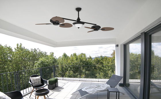 Moderno ventilatore di soffitto intelligente da 86 pollici con kit di luce e motore CC a 3 velocità